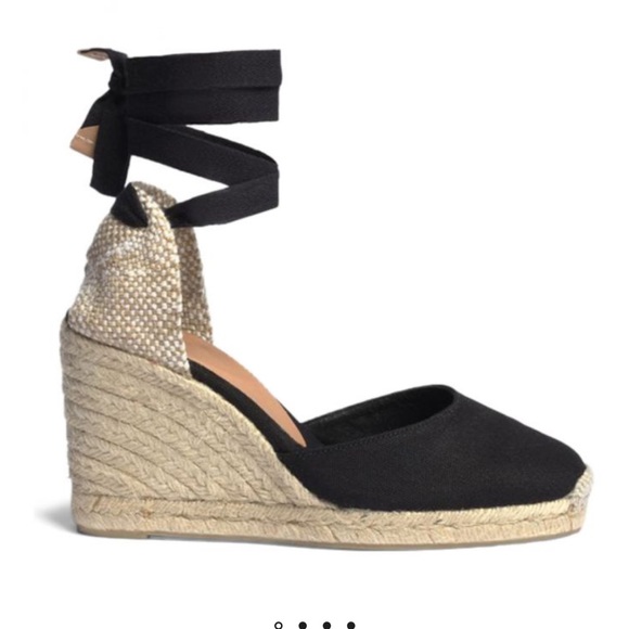 Castaner Carina Negro Ankle Wrap Espadrilles/Wedges/Shoes - Picture 1 of 5
